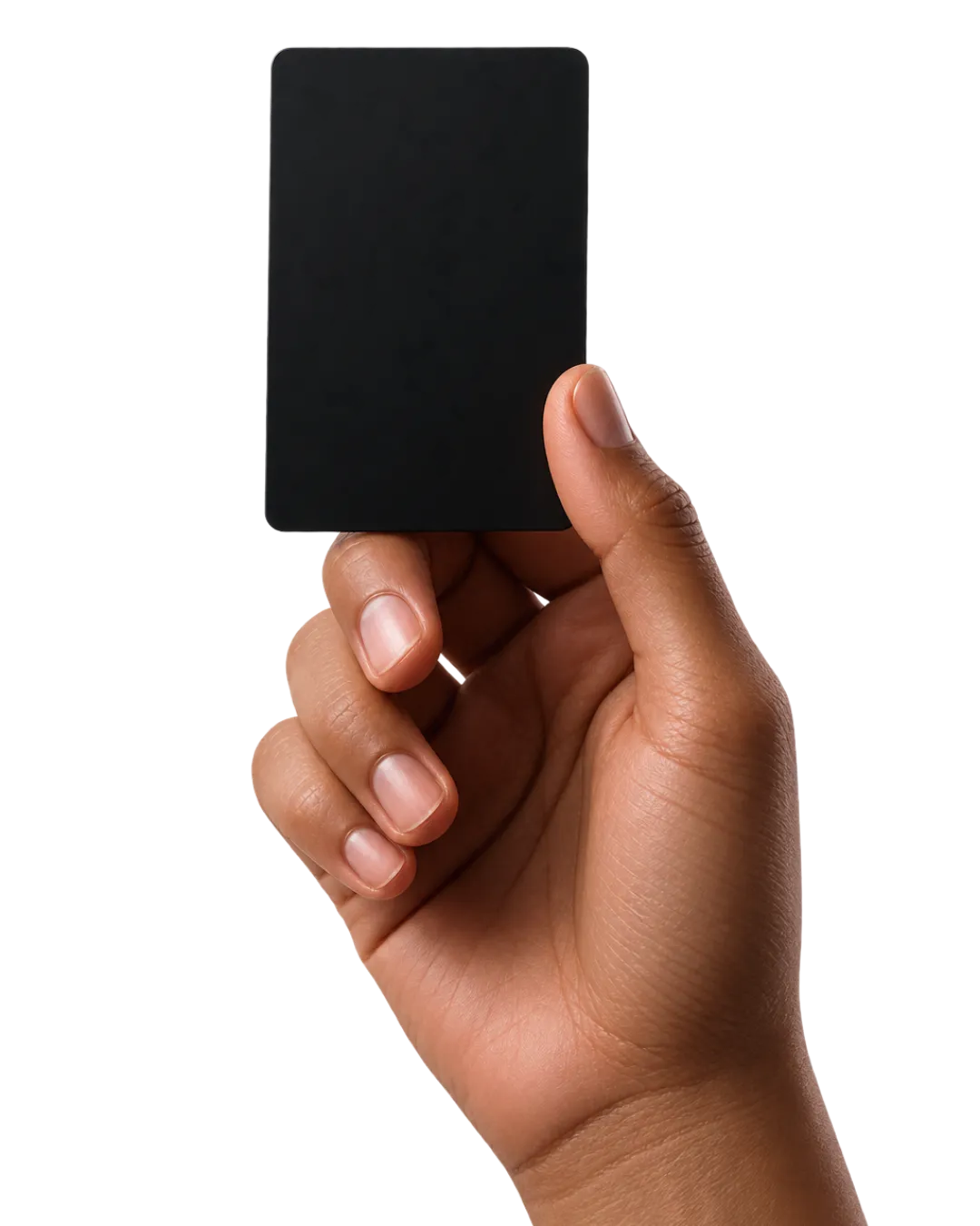 Hand holding a TapMe LB NFC tap card